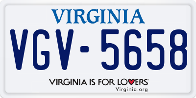 VA license plate VGV5658