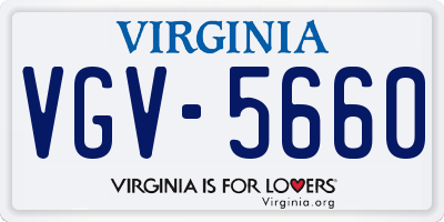 VA license plate VGV5660