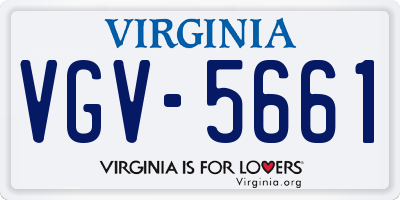 VA license plate VGV5661
