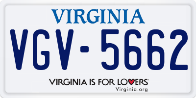 VA license plate VGV5662