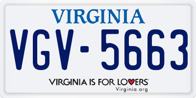 VA license plate VGV5663