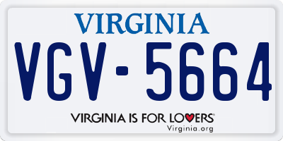 VA license plate VGV5664