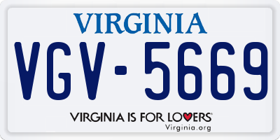 VA license plate VGV5669