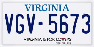 VA license plate VGV5673