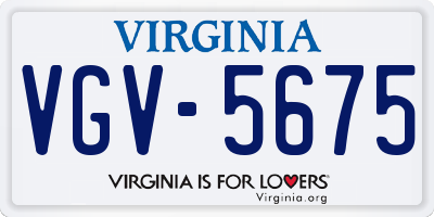VA license plate VGV5675