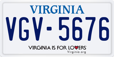 VA license plate VGV5676