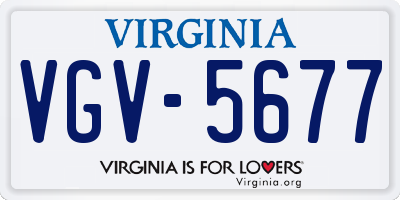 VA license plate VGV5677
