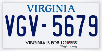 VA license plate VGV5679