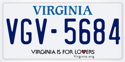 VA license plate VGV5684