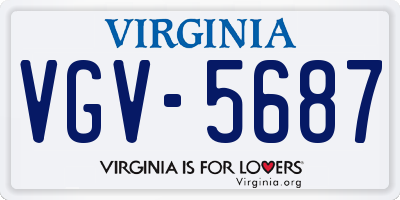 VA license plate VGV5687