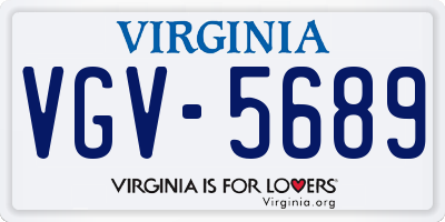 VA license plate VGV5689