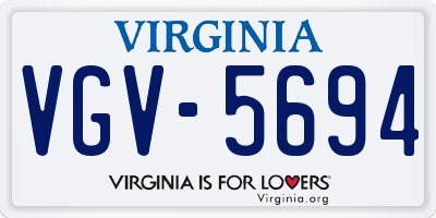 VA license plate VGV5694