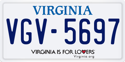 VA license plate VGV5697