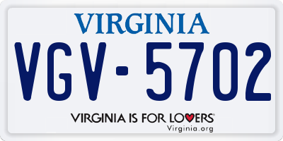 VA license plate VGV5702