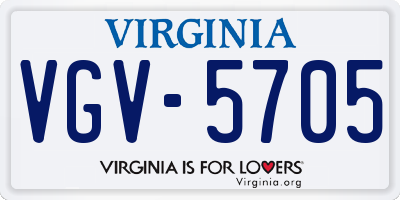 VA license plate VGV5705