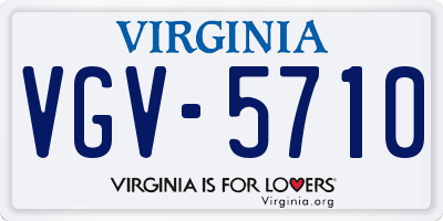 VA license plate VGV5710