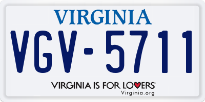 VA license plate VGV5711