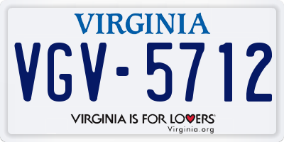 VA license plate VGV5712
