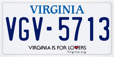 VA license plate VGV5713