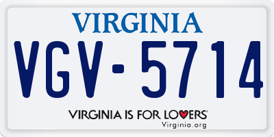 VA license plate VGV5714
