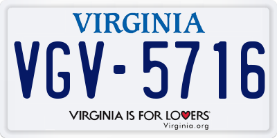 VA license plate VGV5716