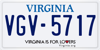 VA license plate VGV5717