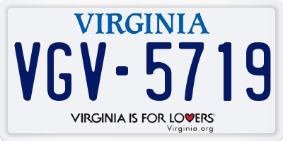 VA license plate VGV5719