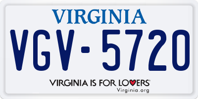 VA license plate VGV5720
