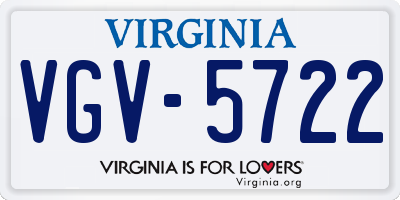 VA license plate VGV5722