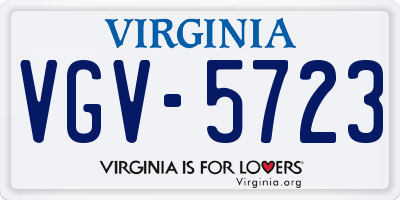 VA license plate VGV5723
