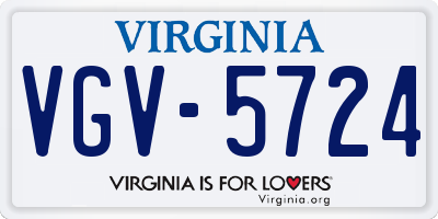 VA license plate VGV5724
