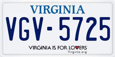 VA license plate VGV5725