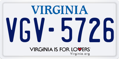 VA license plate VGV5726