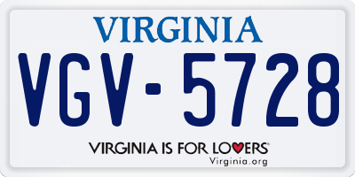 VA license plate VGV5728