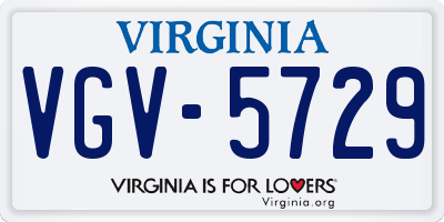 VA license plate VGV5729