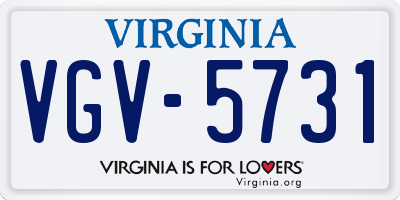 VA license plate VGV5731