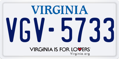 VA license plate VGV5733