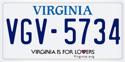 VA license plate VGV5734