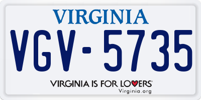 VA license plate VGV5735