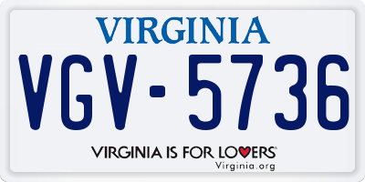 VA license plate VGV5736