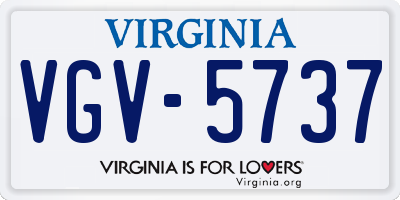 VA license plate VGV5737