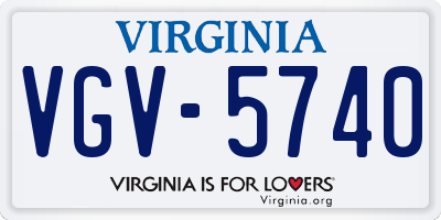 VA license plate VGV5740