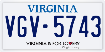VA license plate VGV5743