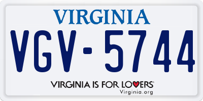 VA license plate VGV5744