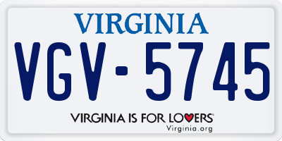 VA license plate VGV5745