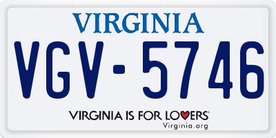 VA license plate VGV5746