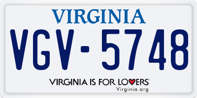VA license plate VGV5748
