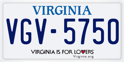 VA license plate VGV5750