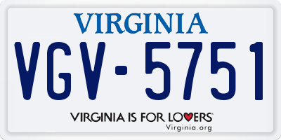 VA license plate VGV5751