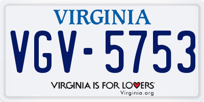 VA license plate VGV5753